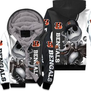 Cincinnati Bengals Jack Skellington And Zero Unisex Fleece Hoodie