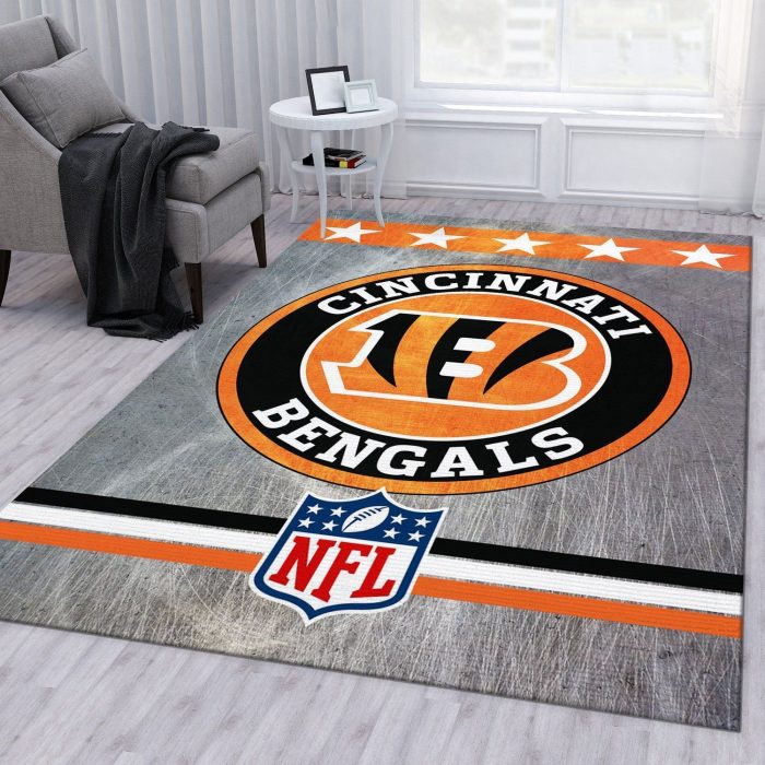 Cincinnati Bengals Nfl Area Rug Living Room Rug