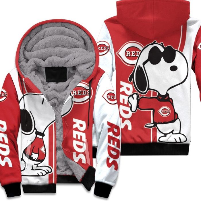 Cincinnati Reds Snoopy Lover 3D Printed Unisex Fleece Hoodie