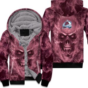 Colorado Avalanche Nhl Fans Skull Unisex Fleece Hoodie