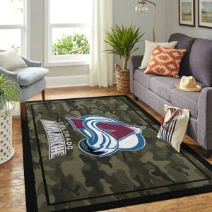 Colorado Avalanche Nhl Team Logo Camo Style Nice Gift Home Decor Rectangle Area Rug