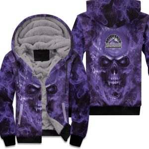 Colorado Rockies Mlb Fans Skull Unisex Fleece Hoodie