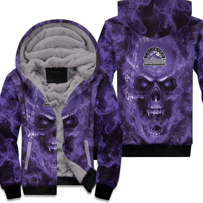 Colorado Rockies Mlb Fans Skull Unisex Fleece Hoodie