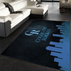 Colorado Rockies Skyline Area Rug For Christmas Bedroom Family