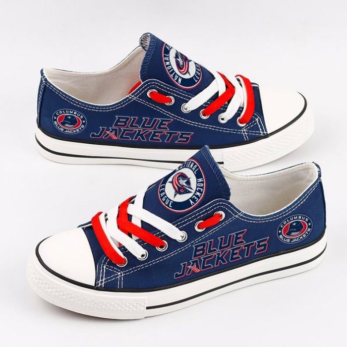 Columbus Blue Jackets NHL Hockey 1 Gift For Fans Low Top Custom Canvas Shoes