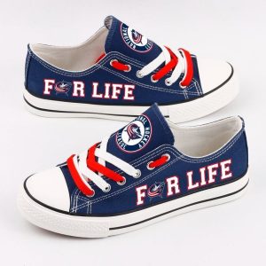 Columbus Blue Jackets NHL Hockey For Life Gift For Fans Low Top Custom Canvas Shoes