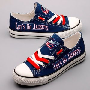 Columbus Blue Jackets NHL Hockey Let's Go Jackets Gift For Fans Low Top Custom Canvas Shoes