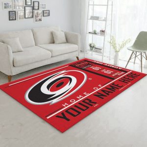 Customizable Carolina Hurricanes Wincraft Personalized Nhl Area Rug For Christmas Living Room Rug