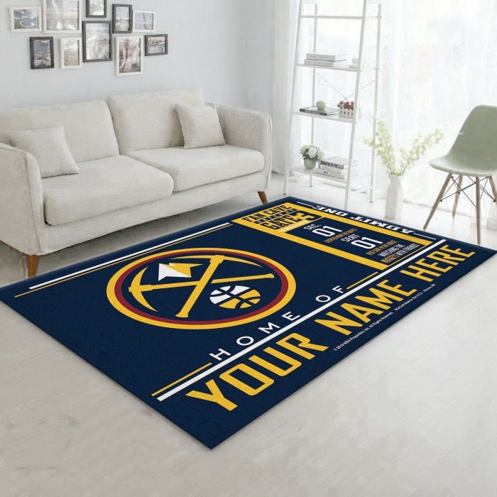 Customizable Denver Nuggets Wincraft Personalized Nba Rug Living Room Rug Home Decor Floor Decor