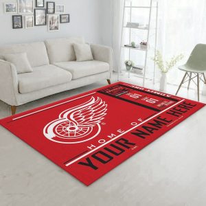 Customizable Detroit Red Wings Wincraft Personalized Nhl Area Rug Living Room Rug Family Gift
