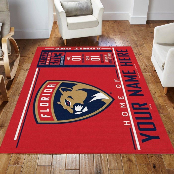 Customizable Florida Panthers Wincraft Personalized Nhl Area Rug Living Room Rug Home Decor
