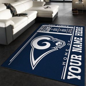 Customizable Los Angeles Rams Wincraft Personalized Nfl Team Logos Area Rug Living Room And Bedroom Rug Home Decor Floor Decor