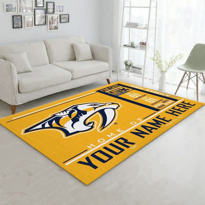 Customizable Nashville Predators Wincraft Personalized Nhl Area Rug For Christmas Bedroom Rug Halloween Gift