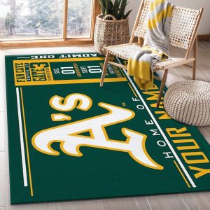 Customizable Oakland Athletics Wincraft Personalized Mlb Area Rug Kitchen Rug Family