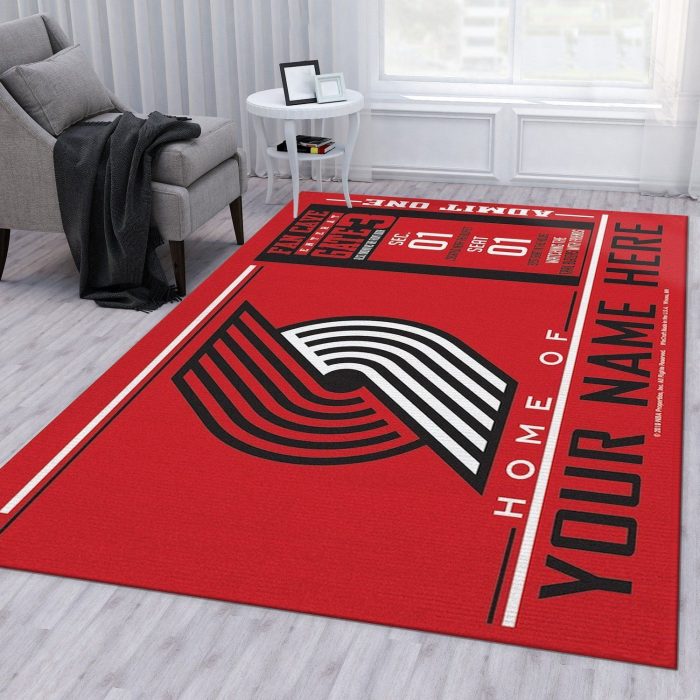 Customizable Portland Trail Blazers Wincraft Personalized Nba Area Rug Bedroom Rug Home Decor Floor Decor