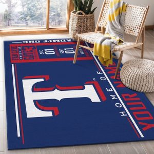 Customizable Texas Rangers Wincraft Personalized Mlb Team Logos Living Room And Bedroom Rug
