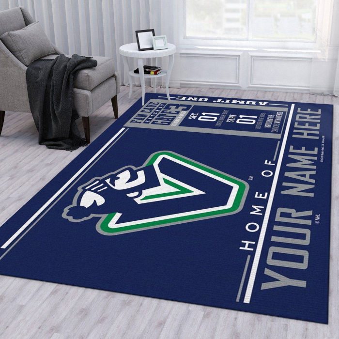 Customizable Vancouver Canucks Wincraft Personalized Nhl Rug Living Room Rug Home Decor