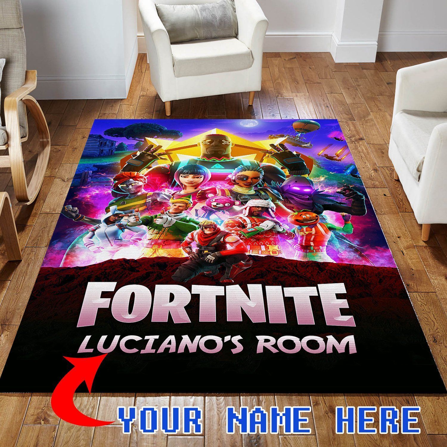 Customized Name Fortnite Infinity Wars Rug Bedroom Rug Floor Decor ...