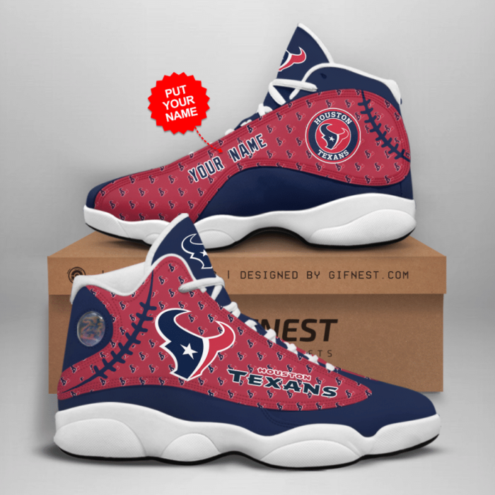 Customized Name Houston Texans Jordan 13 Personalized Shoes