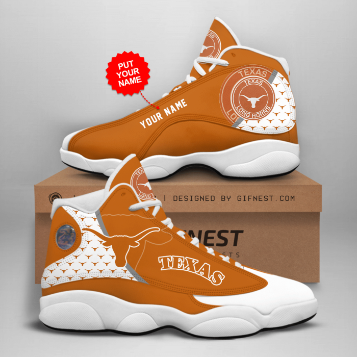 Customized Name Texas Longhorns Jordan 13 Personalized Shoes