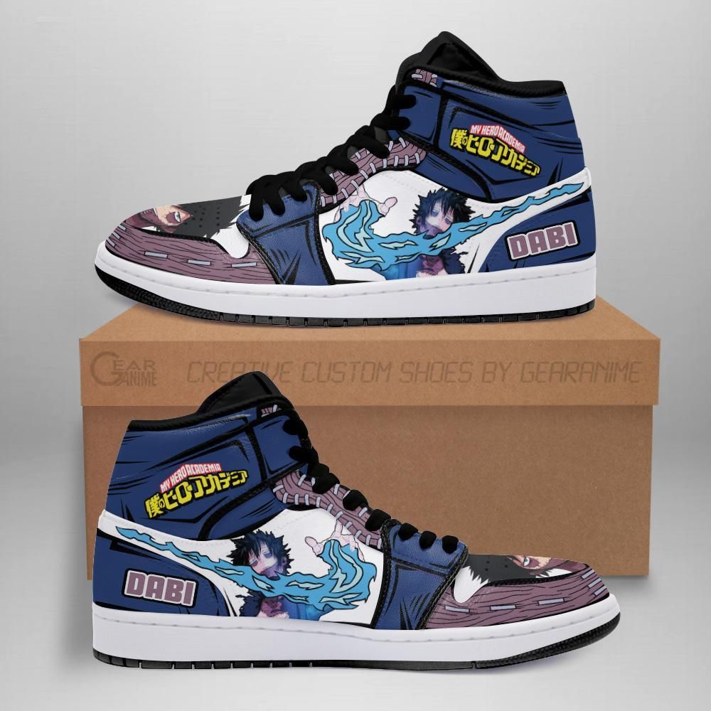 Dabi Sneaker Boots J1 Skill My Hero Academia Air Jordan 1 Anime Shoes ...