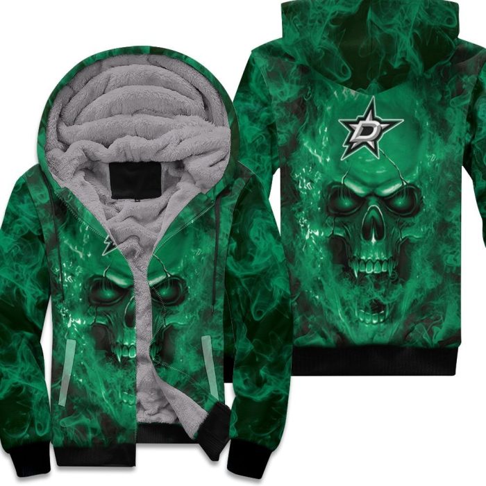 Dallas Stars Nhl Fans Skull Unisex Fleece Hoodie