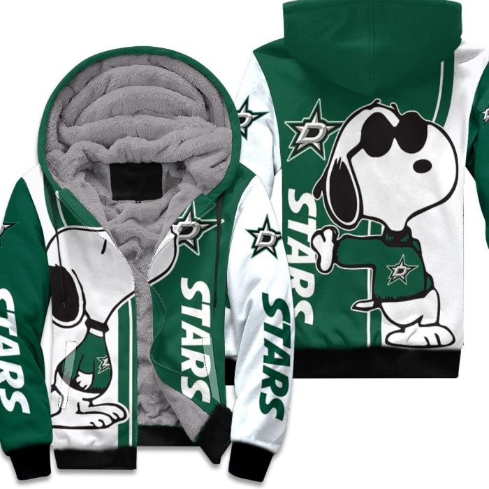 Dallas Stars Snoopy Lover 3D Printed Unisex Fleece Hoodie