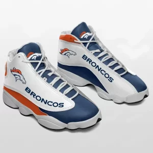 Denver Broncos Team Air Jordan 13 Custom Sneakers-Football Team Sneakers