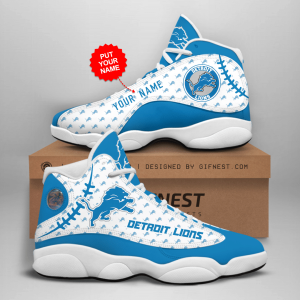 Detroit Lions 02 Jordan 13 Personalized Shoes Detroit Lions 02 Customized Name Sneaker