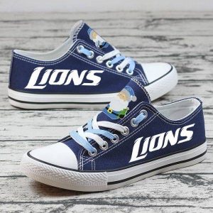 Detroit Lions NFL Football 2 Gift For Fans Low Top Custom Canvas Shoes