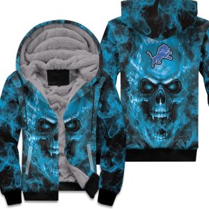 Detroit Lions Nfl Fans Skull Unisex Fleece Hoodie