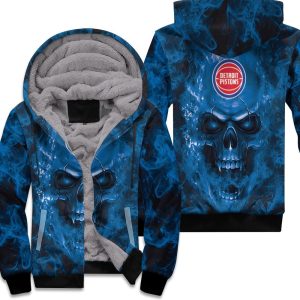 Detroit Pistons Nba Fans Skull Unisex Fleece Hoodie