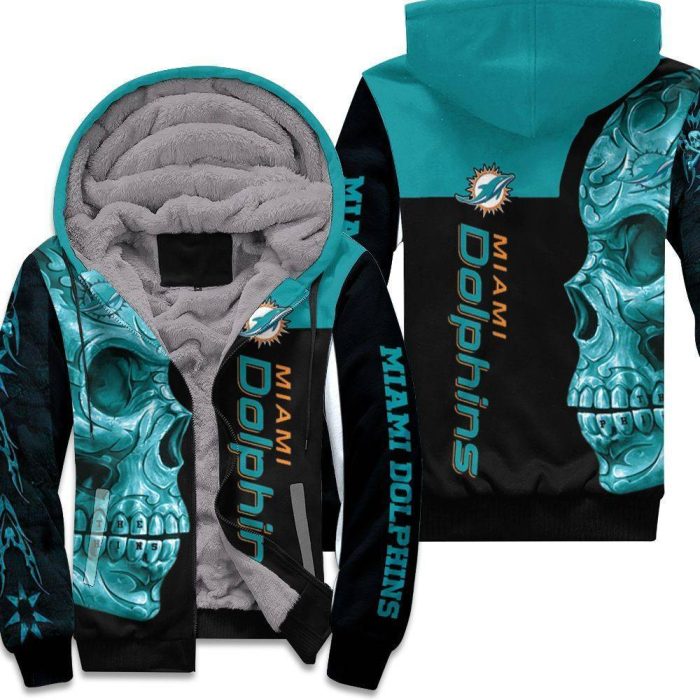 Dolphins Nfl Skull 3D Printed Unisex Fleece Hoodie