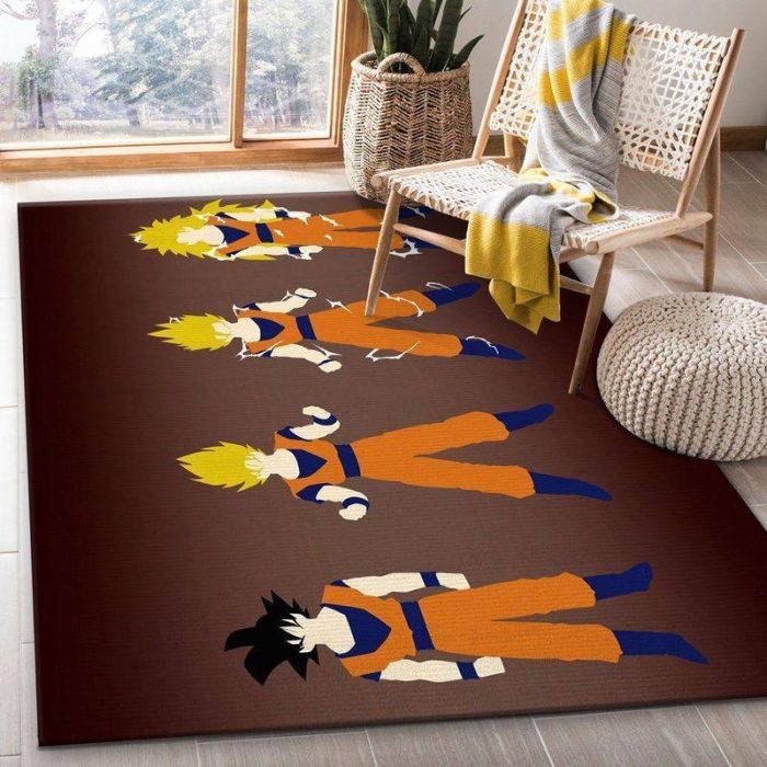 Dragon Ball Goku Saiyan Z Levels Area Rug Living Room And Bed Room Rug