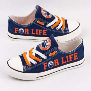 Edmonton Oilers NHL Hockey For Life Gift For Fans Low Top Custom Canvas Shoes