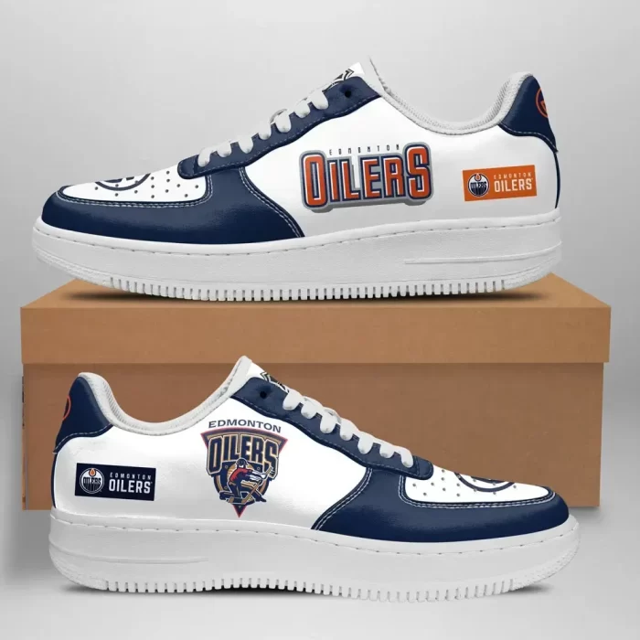 Edmonton Oilers Nike Air Force Shoes Unique Football Custom Sneakers