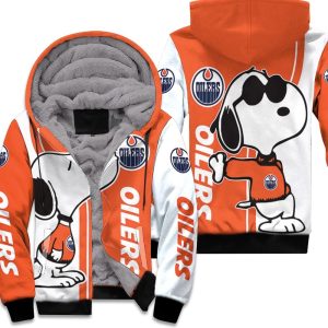 Edmonton Oilers Snoopy Lover 3D Printed Unisex Fleece Hoodie