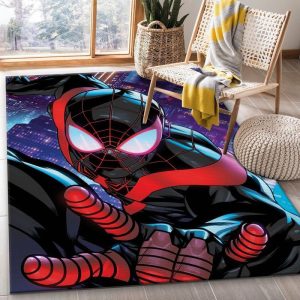 Eye To Eye Spiderman Black Area Rug Living Room And Bed Room Rug