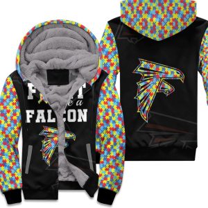 Fight Like A Atlanta Falcons Autism Support Unisex Fleece Hoodie