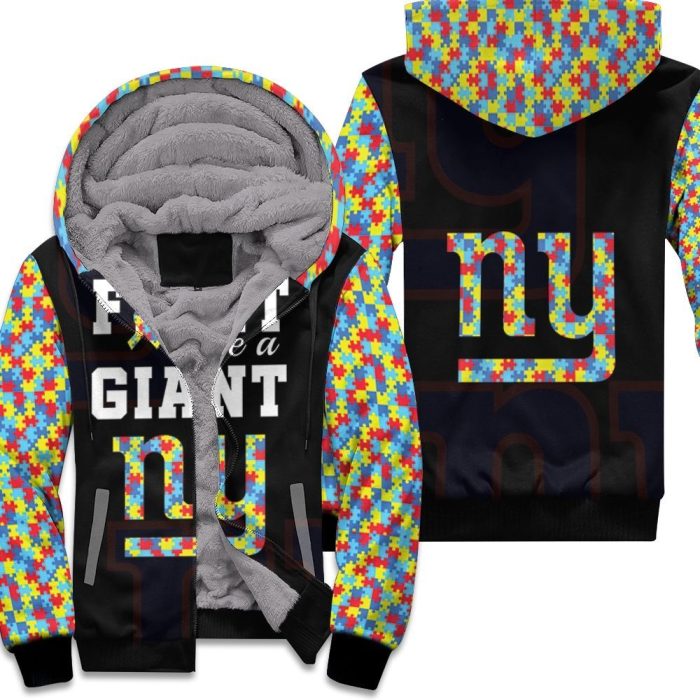 Fight Like A New York Giants Autism Support Unisex Fleece Hoodie