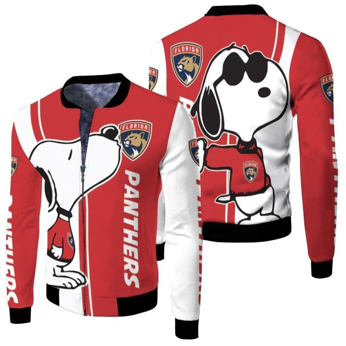 Florida Panthers Snoopy Lover 3D Printed Fleece Bomber Jacket