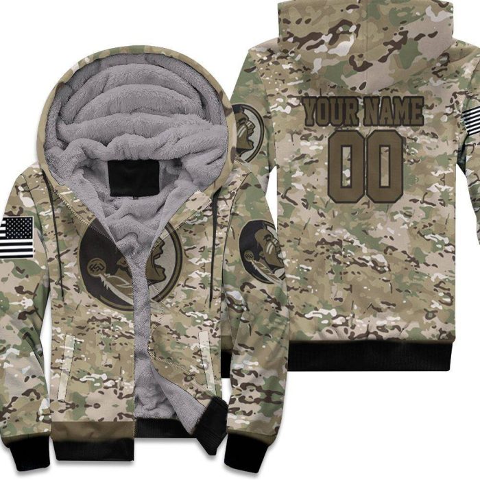 Florida State Seminoles Camo Pattern 3D Personalized Unisex Fleece Hoodie