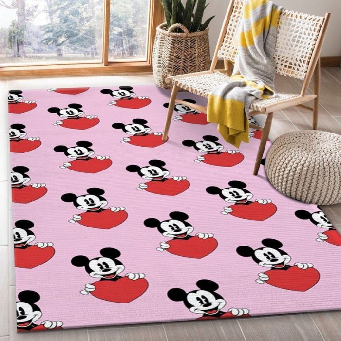 Freetoedit Mickeymouse Pink Red Movie Area Rug Living Room And Bed Room Rug