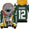 Green Bay Packer Aaron Rodgers Legend 12 Green Yellow Unisex Fleece Hoodie