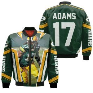 Green Bay Packer Davante Adams Legend 17 Yellow Green Bomber Jacket BBJ1737