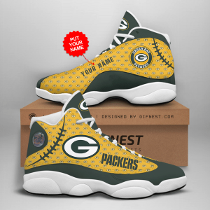 Green Bay Packers 02 Jordan 13 Personalized Shoes Green Bay Packers 02 Customized Name Sneaker