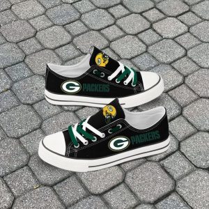 Green Bay Packers NFL Football 2 Gift For Fans Low Top Custom Canvas Shoes