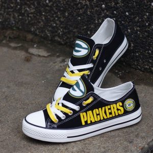 Green Bay Packers NFL Football 3 Gift For Fans Low Top Custom Canvas Shoes