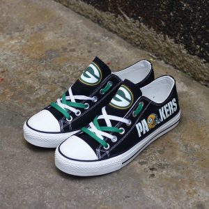 Green Bay Packers NFL Football 6 Gift For Fans Low Top Custom Canvas Shoes