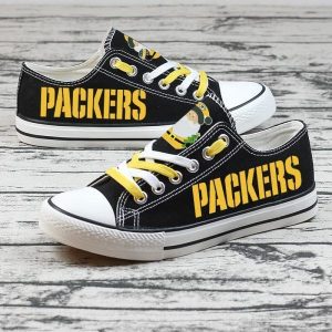 Green Bay Packers NFL Football Christmas Gift For Fans Low Top Custom Canvas Shoes